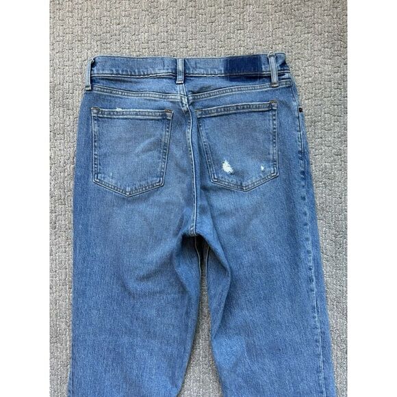 Abercrombie & Fitch '90s Straight Low Rise Curve Love Jeans Sz 29/8R Distressed - Picture 3 of 8